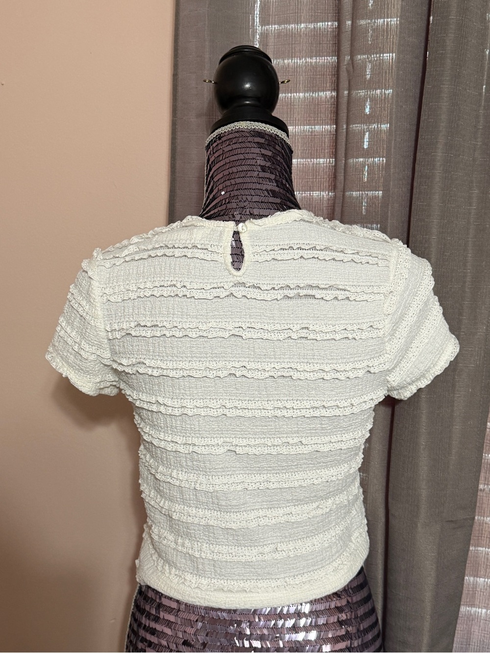 ALTAR’D STATE White Ruffle Top - Size Medium - Picture 4 of 11